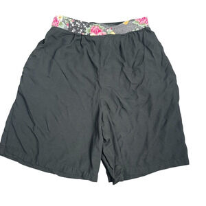 Vtg 80s Pennylane 100% Rayon High Waist 14" Rise Black Shorts Women M Pockets